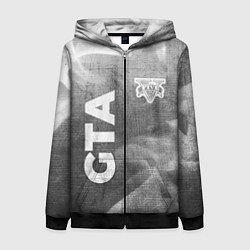 Толстовка на молнии женская GTA - grey gradient вертикально, цвет: 3D-черный