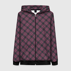 Толстовка на молнии женская Tartan, цвет: 3D-черный