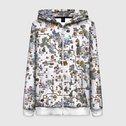 Толстовка на молнии женская Земли Башни - Герои 3, цвет: 3D-белый