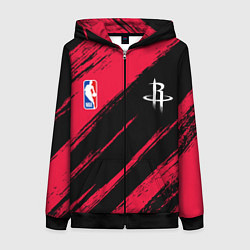 Толстовка на молнии женская Хьюстон Рокетс - цвета команды, цвет: 3D-черный