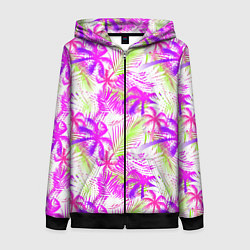 Женская толстовка на молнии Palm tree pink