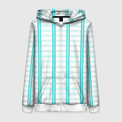 Женская толстовка на молнии Color white cage