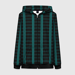 Толстовка на молнии женская Color blue dark stripe, цвет: 3D-черный