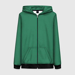 Женская толстовка на молнии Изумруд однотонный