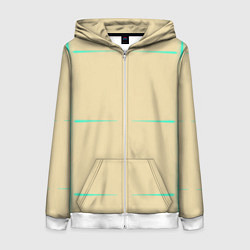 Женская толстовка на молнии Color beige green stripes
