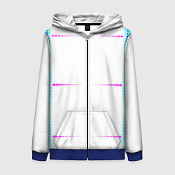 Женская толстовка на молнии Color white blue pink stripes