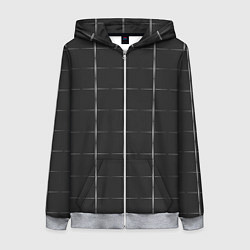 Толстовка на молнии женская Color grey white lines, цвет: 3D-меланж