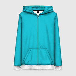 Женская толстовка на молнии Бирюзовый однотон