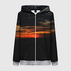 Толстовка на молнии женская Закат на плато, цвет: 3D-меланж