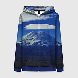 Женская толстовка на молнии Эльбрус с облаками