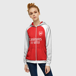 Толстовка на молнии женская Арсенал Лондон домашняя форма 2025 2026, цвет: 3D-белый — фото 2