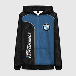 Толстовка на молнии женская BMW Performance Power, цвет: 3D-черный