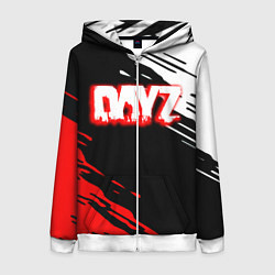 Толстовка на молнии женская Dayz краски штрихи, цвет: 3D-белый