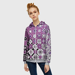 Толстовка на молнии женская Фиолетовая метаморфоза, цвет: 3D-меланж — фото 2