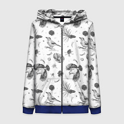 Толстовка на молнии женская Сойка в Бузулукском бору, цвет: 3D-синий