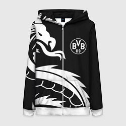 Женская толстовка на молнии Borussia дракон белый