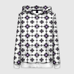 Толстовка на молнии женская Абстрактный геометрический орнамент, цвет: 3D-белый