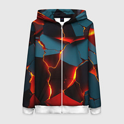 Толстовка на молнии женская Orange glow, цвет: 3D-белый