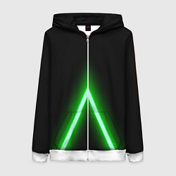 Толстовка на молнии женская Color neon green, цвет: 3D-белый