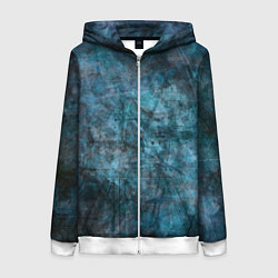 Толстовка на молнии женская Абстракция - dark blue, цвет: 3D-белый