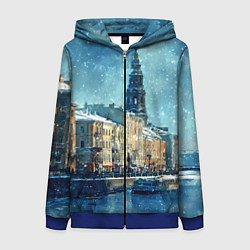 Женская толстовка на молнии Снегопад в Санкт-Петербурге