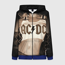 Толстовка на молнии женская AC/DC Girl, цвет: 3D-синий