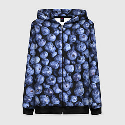 Толстовка на молнии женская Черника, цвет: 3D-черный