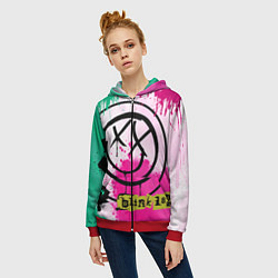 Толстовка на молнии женская Blink-182: Purple Smile, цвет: 3D-красный — фото 2