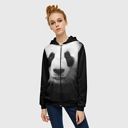Толстовка на молнии женская Взгляд панды, цвет: 3D-черный — фото 2