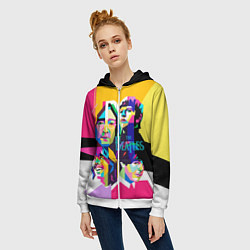Толстовка на молнии женская The Beatles: Poly-art, цвет: 3D-белый — фото 2