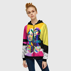 Толстовка на молнии женская The Beatles: Poly-art, цвет: 3D-черный — фото 2