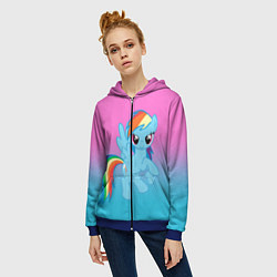 Толстовка на молнии женская My Little Pony, цвет: 3D-синий — фото 2