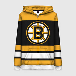 Толстовка на молнии женская Boston Bruins, цвет: 3D-белый