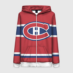 Толстовка на молнии женская Montreal Canadiens, цвет: 3D-белый