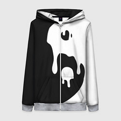 Толстовка на молнии женская Инь Янь, цвет: 3D-меланж