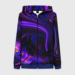 Толстовка на молнии женская Цветные разводы, цвет: 3D-синий