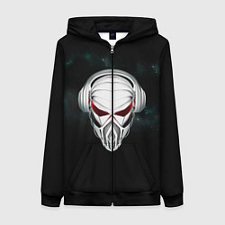 Толстовка на молнии женская Пиратская станция, цвет: 3D-черный