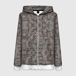 Толстовка на молнии женская Кольчуга, цвет: 3D-белый