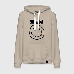 Толстовка-худи хлопковая женская Nirvana, цвет: миндальный