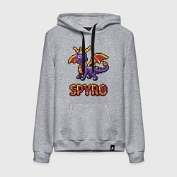 Толстовка-худи хлопковая женская Spyro: 8 bit, цвет: меланж