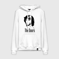 Толстовка-худи хлопковая женская The Doors, цвет: белый