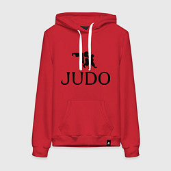 Толстовка-худи хлопковая женская Judo, цвет: красный