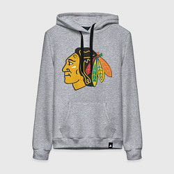 Толстовка-худи хлопковая женская Chicago Blackhawks: Kane, цвет: меланж