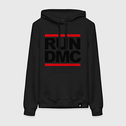Толстовка-худи хлопковая женская Run DMC, цвет: черный