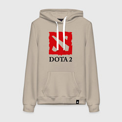 Толстовка-худи хлопковая женская Dota 2: Logo, цвет: миндальный