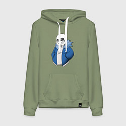 Толстовка-худи хлопковая женская Sans, цвет: авокадо