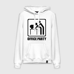 Толстовка-худи хлопковая женская Office Party, цвет: белый