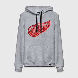 Толстовка-худи хлопковая женская Detroit Red Wings: Pavel Datsyuk, цвет: меланж