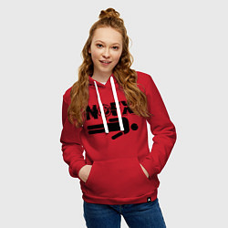 Толстовка-худи хлопковая женская NOFX crushman, цвет: красный — фото 2