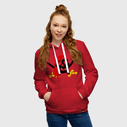 Толстовка-худи хлопковая женская Пиратская футболка, цвет: красный — фото 2